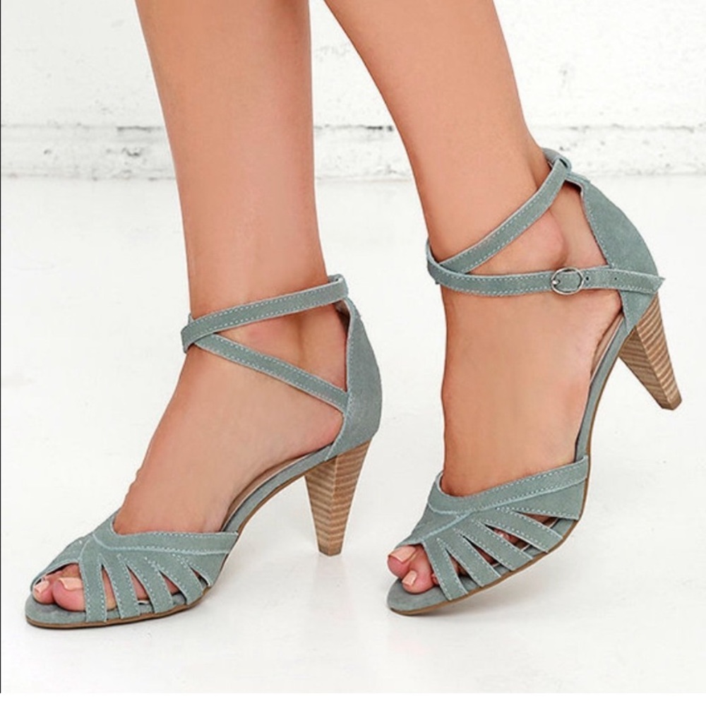 Seychelles Light Blue Strappy Heels